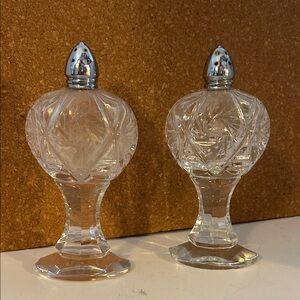 Crystal Perfume Bottles with Silver Caps